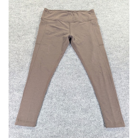 Woolx Pants - Woolx Piper Petite Merino Wool Leggings Brown Pockets Large L Womens Pants